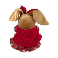 1985 Commonwealth Velveteen Rabbit Christmas Bunny Plush, Vintage Holiday Decor, Collectible Stuffed Animal, Gift for Rabbit Lovers