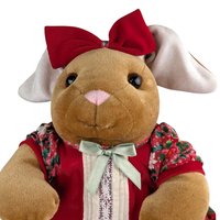 1985 Commonwealth Velveteen Rabbit Christmas Bunny Plush, Vintage Holiday Decor, Collectible Stuffed Animal, Gift for Rabbit Lovers