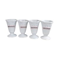 Vintage Smuckers Ceramic Ice Cream Cups, Set of 4, Sundae Dishes, Collectible Kitchenware, Smuckers Memorabilia, Ice Cream Party