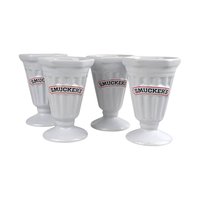 Vintage Smuckers Ceramic Ice Cream Cups, Set of 4, Sundae Dishes, Collectible Kitchenware, Smuckers Memorabilia, Ice Cream Party