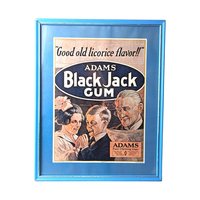 Set of 3 Vintage Framed Ad Prints, Black Jack Gum, Maxwell House Coffee, Postum Beverage, Retro Decor, Advertising Art