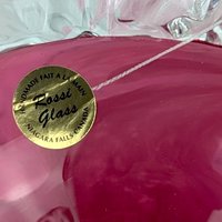 Vintage Rossi Glass Cranberry Mist Candy Dish, 22k Gold Crystal Accent Bowl, Elegant Home Decor, Gift for Hostess, Collector