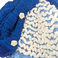Vintage Handmade Crochet Lady Doll, Blue Dress and Bonnet, Folk Art Doll, Textile Art, Collectible Doll, Unique Gift, Home Decor