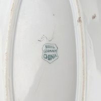 Vintage Suhl Germany Floral Celery Tray / Dresser Tray, 12" Oval Porcelain Serving Dish, Hand Painted Rose Design, Vanity Tray, Gift for Her
