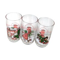 1982 Coca Cola Holly Hobbie Christmas Glasses, Vintage Set of 3, Holiday Drinkware, Collectible Coca Cola Glasses, Gift for Nostalgia Lovers