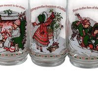 1982 Coca Cola Holly Hobbie Christmas Glasses, Vintage Set of 3, Holiday Drinkware, Collectible Coca Cola Glasses, Gift for Nostalgia Lovers