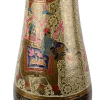 Vintage Ornate Brass Vase: 11.75" Tall Floral Engraved Design