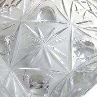 Vintage Crystal Candy Bowl with Lid, 10"H, Diamond Pattern Glass, Footed Bowl, Home Decor, Hostess Gift, Candy Jar