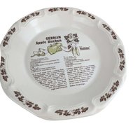 Vintage Watkins Pie Plates, Set of 2, German Apple Kuchen, Christmas Wish Recipe, Collectible Kitchenware, Baking Dish