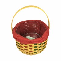2003 Longaberger Christmas Caroling Basket, Festive Holiday Decor, Collectible Basket, Red and Green Basket, Gift for Collector