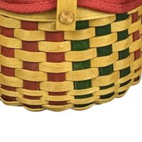 2003 Longaberger Christmas Caroling Basket, Festive Holiday Decor, Collectible Basket, Red and Green Basket, Gift for Collector