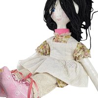 Vintage Handmade Paper Mache Doll, Unique Doll, Artist Doll, Folk Art Doll, Collectible Doll, 25 Inches