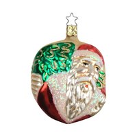 Vintage Blown Glass Christmas Ornament, Old World Santa Claus, Hand-Painted