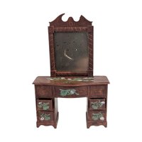 Vintage Renwal Dollhouse Bedroom Set, 1:16 Scale Modern Furniture, Miniature Beds Dressers Vanity, 1950s Collector Toy