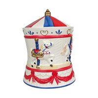 Vintage AMC Carousel Musical Cookie Jar | Ceramic | Plays "It's a Small World"