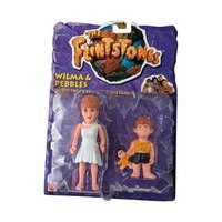 Mattel Flintstones Toy Set, Wilma & Pebbles, Hard Hat Fred, New in Package, Vintage Collectibles