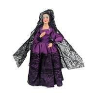 Vintage 1960s Spanish Flamenco Dancer Doll, Purple Dress, Black Lace, 11 Inches, Collectible Doll, Gift for Doll Collectors, Vintage Decor