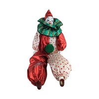 Vintage Smiling Clown Doll | Red & Green | 18" Tall | Collectible