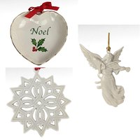 Vintage Lenox Christmas Set, Noel Heart Dish, Angel Violin Ornaments, Snowflake Ornament, Holiday Decor