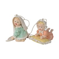 Vintage Ashton Drake Baby Ornaments, Set of 12, Resin Figurines, Collectible Nursery Decor, Christmas Tree Ornaments