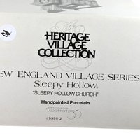 Vintage Dept 56 Sleepy Hollow Church - New England Village #5955-2 - Lighted Porcelain Christmas Village
