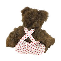 Vintage Brown Plush Teddy Bear, Polka Dot Outfit, Movable Limbs, 11" Tall, Collectible Teddy Bear, Children's Toy, Nursery Decor