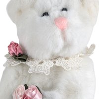 Vintage White Teddy Bears, Joan Chesney Jointed Bear, Berkeley Designs Floral Bear, Collectible Plush Toys, Gift for Collector