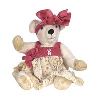 Handmade 1997 Signed Teddy Bear - 10 Inch Girl Bear in Dress - Collectible Teddy Bear - Vintage Teddy Bear Gift