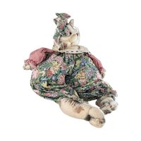 Vintage Plush Cat Pair, Handmade Cat Doll, Button Decor Cat, Collectible Cats, Gift for Cat Lovers, Vintage Plush Animals