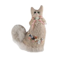 Vintage Plush Cat Pair, Handmade Cat Doll, Button Decor Cat, Collectible Cats, Gift for Cat Lovers, Vintage Plush Animals
