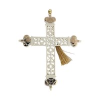 2002 Lenox Gold Trimmed Cross Pierced Ornament | Porcelain Christmas Ornament | Religious Christmas Decor | Collectible Lenox