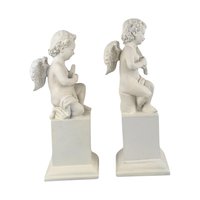 Vintage White Cherub Figurines, Musical Cherub Statues, Resin Cherub Decor, Angel Decor, Home Decor, Gift for Angel Lovers