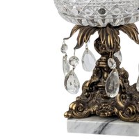 Vintage Crystal and Marble Candy Dish, Covered Candy Bowl, Italian Marble Base, Crystal Candy Jar, Elegant Home Decor, Gift for Hostess