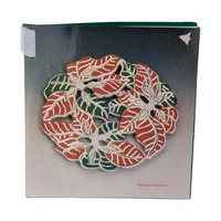 Vintage Metal Poinsettia Trivet, Holiday Decor, Christmas Gift, Wall Hanging, 8.5 Inch, Original Box