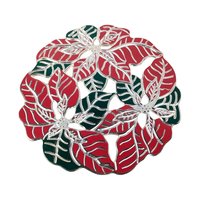 Vintage Metal Poinsettia Trivet, Holiday Decor, Christmas Gift, Wall Hanging, 8.5 Inch, Original Box