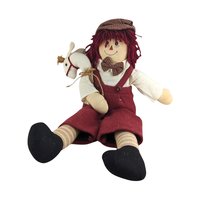 Vintage Folk Art Raggedy Andy Doll - 17" Handmade Cloth Doll