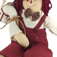 Vintage Folk Art Raggedy Andy Doll - 17" Handmade Cloth Doll