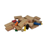 Vintage 1971 Playskool Village Wood Block Set | 91 Piece Set | Classic Wooden Blocks | Educational Toy | Collectible Playskool