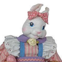 Vintage Midwest Easter Bunny Figure with Basket, Pink Dress, Easter Decor, Spring Decor, Easter Gift