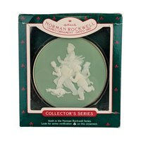 Vintage Hallmark Norman Rockwell Cameo Ornaments - 7 Piece Lot with Boxes - Collectible Christmas Decor