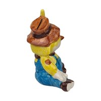 Vintage Ceramic Scarecrow Bank, Hand Painted, Fall Decor, Country Decor, Whimsical Gift