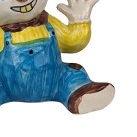 Vintage Ceramic Scarecrow Bank, Hand Painted, Fall Decor, Country Decor, Whimsical Gift