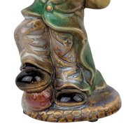 Vintage Clown Figurine, Green Jacket Clown, 6.75 Inch Height, Collectible Clown Statue, Whimsical Clown Decor, Gift for Clown Collectors