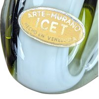 Icet Venezuela Murano Glass Praying Figurine, Green Art Glass Sculpture, Religious Figurine, Vintage Home Decor