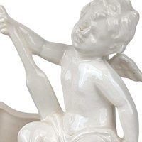 Vintage Lenwile Ardalt Porcelain Cherub Trinket Dish | Angel Planter | Small Ring Dish | Vanity Decor | Gift for Collector