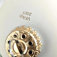 2001 Vaillancourt Folk Art Poinsettia Glass Ornament, Vintage Christmas Ornament, Hand-Painted, Holiday Decor, Collectible Ornament