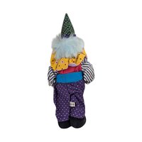 Vintage Polka Dot Stripes Clown Doll, Thailand, Porcelain Head, 10.5 Inch Height, Collectible Clown Decor, Whimsical Gift