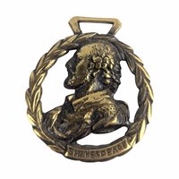 Vintage Shakespeare Brass Medallion, Literary Wall Hanging, Bard of Avon Decor, Gift for English Majors