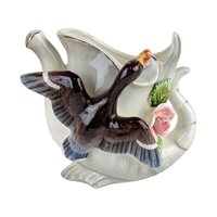 Vintage Ceramic Vases, Watering Can Vase, Duck Vase, Iridescent Vase, Gold Accents, Floral Vase, Home Decor