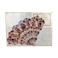 Vintage Teleflora Teapot & 1901 Paper Fan Card: Collectible Home Decor Set